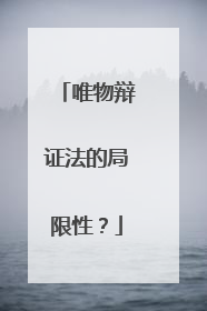 唯物辩证法的局限性?