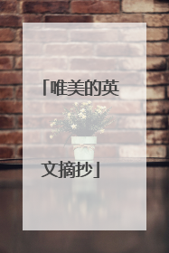 唯美的英文摘抄