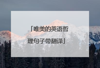 唯美的英语哲理句子带翻译