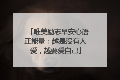 唯美励志早安心语正能量：越是没有人爱，越要爱自己