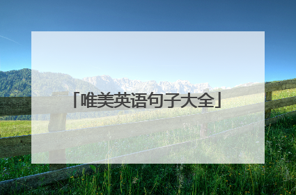 唯美英语句子大全