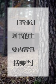 商业计划书的主要内容包括哪些