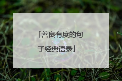 善良有度的句子经典语录