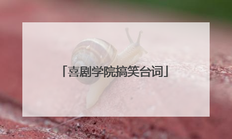 喜剧学院搞笑台词