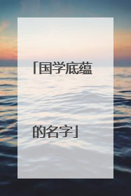 国学底蕴的名字
