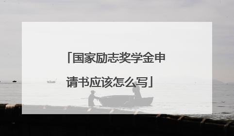 国家励志奖学金申请书应该怎么写