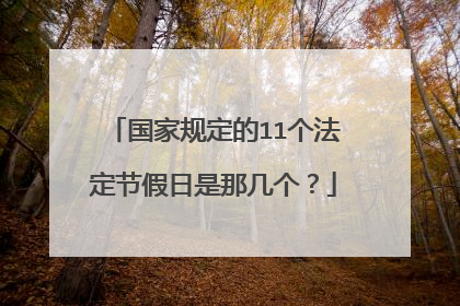 国家规定的11个法定节假日是那几个?