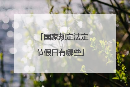国家规定法定节假日有哪些