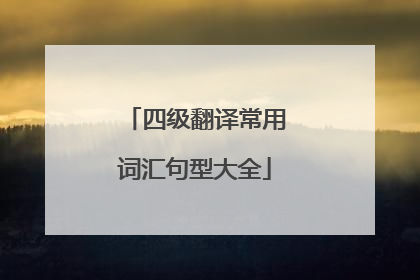 四级翻译常用词汇句型大全