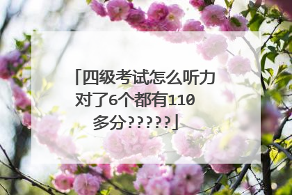 四级考试怎么听力对了6个都有110多分?????
