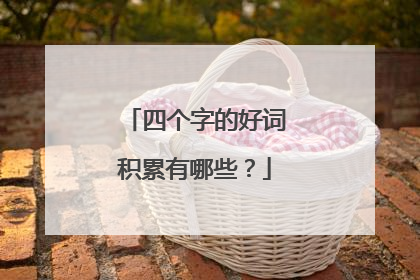 四个字的好词积累有哪些?