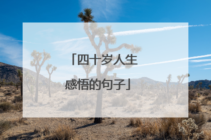 四十岁人生感悟的句子