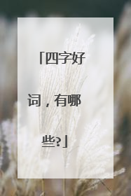 四字好词,有哪些?