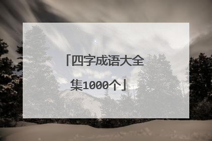 四字成语大全集1000个