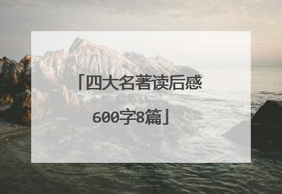 四大名著读后感600字8篇