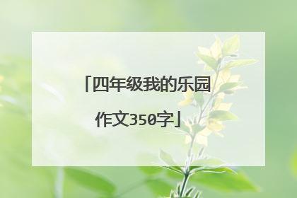 四年级我的乐园作文350字