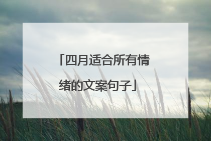 四月适合所有情绪的文案句子