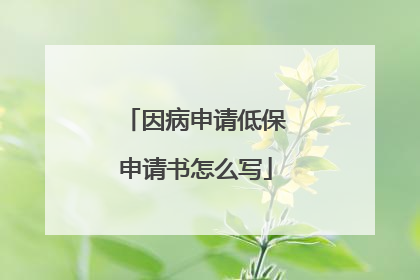 因病申请低保申请书怎么写