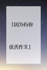 因为有你优秀作文