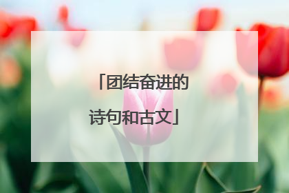 团结奋进的诗句和古文