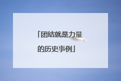 团结就是力量的历史事例