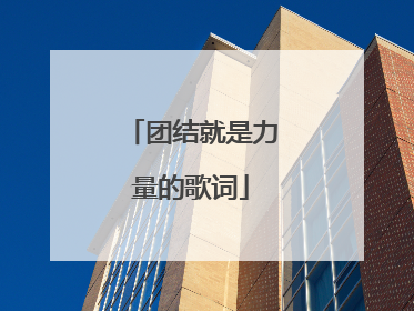 团结就是力量的歌词