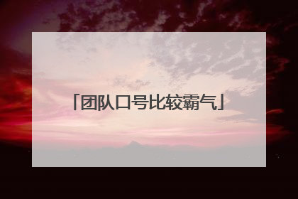 团队口号比较霸气