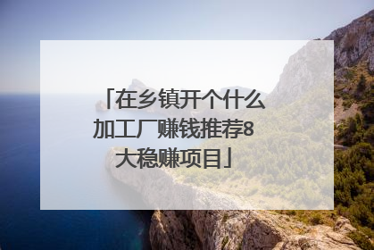在乡镇开个什么加工厂赚钱推荐8大稳赚项目