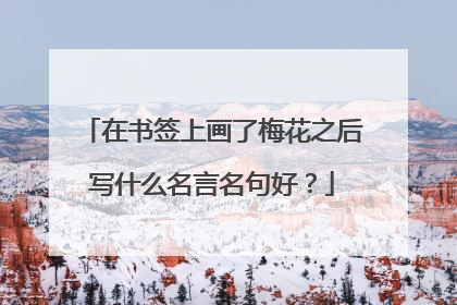 在书签上画了梅花之后写什么名言名句好？