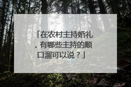 在农村主持婚礼，有哪些主持的顺口溜可以说？