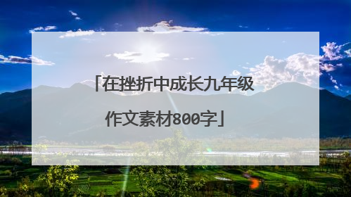 在挫折中成长九年级作文素材800字