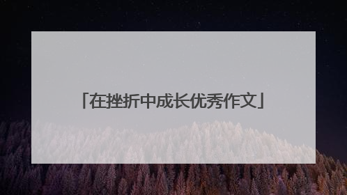 在挫折中成长优秀作文