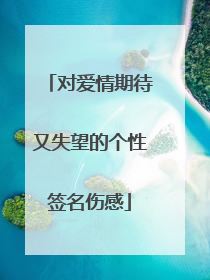 对爱情期待又失望的个性签名伤感