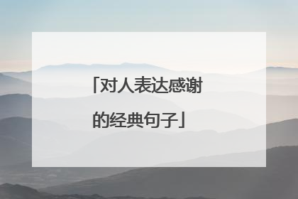 对人表达感谢的经典句子