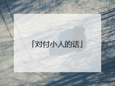 对付小人的话