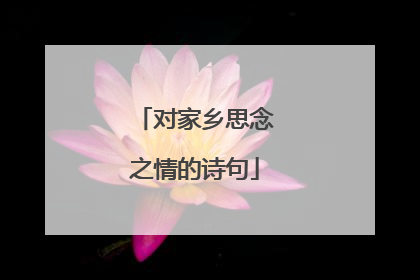 对家乡思念之情的诗句