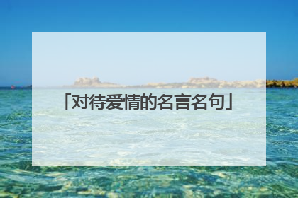 对待爱情的名言名句