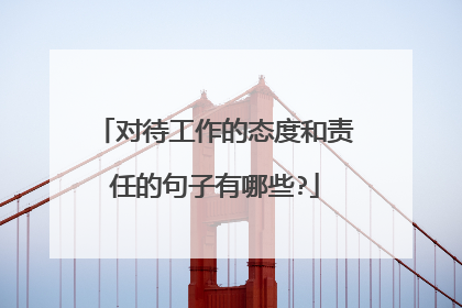 对待工作的态度和责任的句子有哪些?
