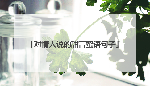 对情人说的甜言蜜语句子