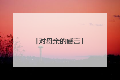 对母亲的感言