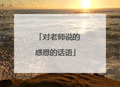 对老师说的感恩的话语
