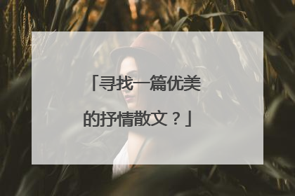 寻找一篇优美的抒情散文？