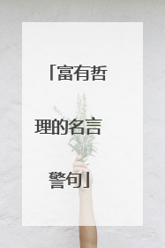 富有哲理的名言警句