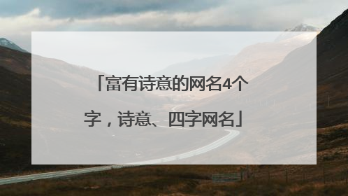 富有诗意的网名4个字，诗意、四字网名