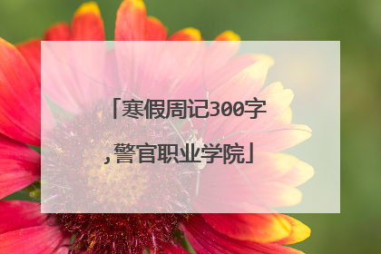 寒假周记300字,警官职业学院