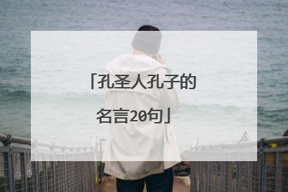 孔圣人孔子的名言20句