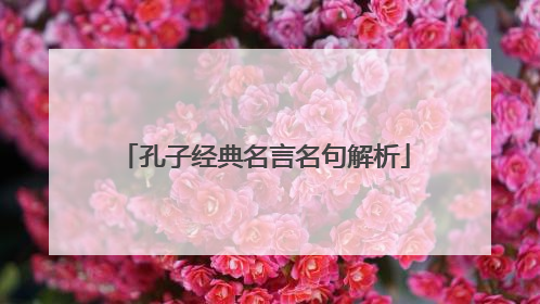 孔子经典名言名句解析