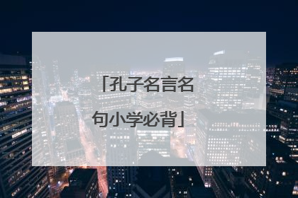 孔子名言名句小学必背