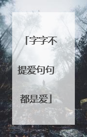 字字不提爱句句都是爱