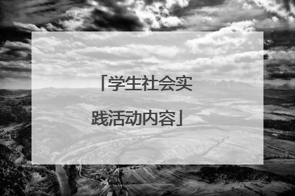 学生社会实践活动内容